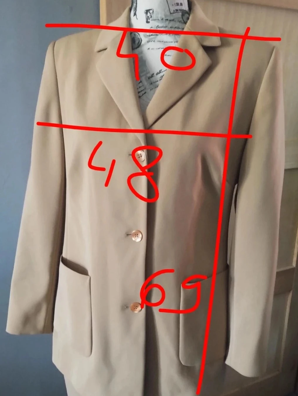 Tailleur falda color marrón claro,Top 3 Suisses, T40 – photo 13